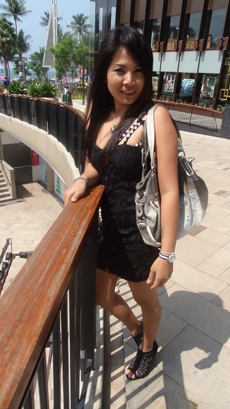 Thai hottie Mina stripping, posing and enjoying hot amateur POV sex